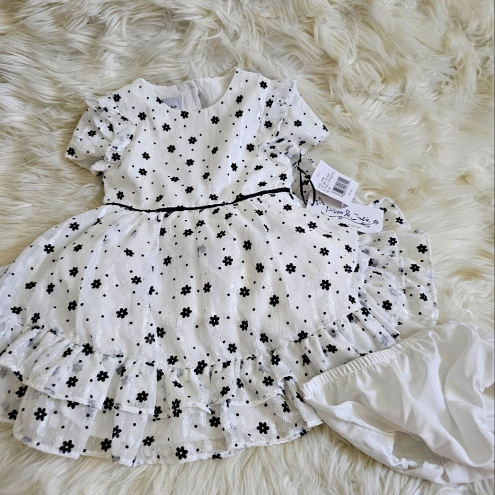 Pippa &Julie, Ivory with black floral 24M
